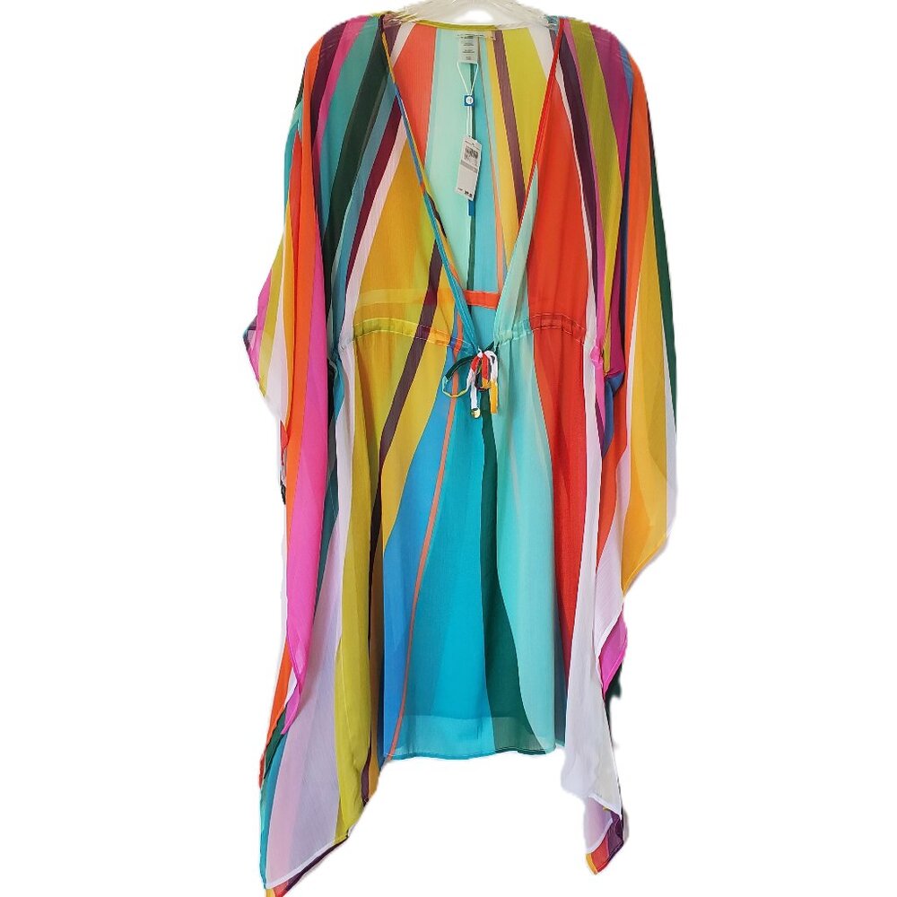 Bleu Rod Beattie Chiffon Caftan Swim Cover-Up 1X